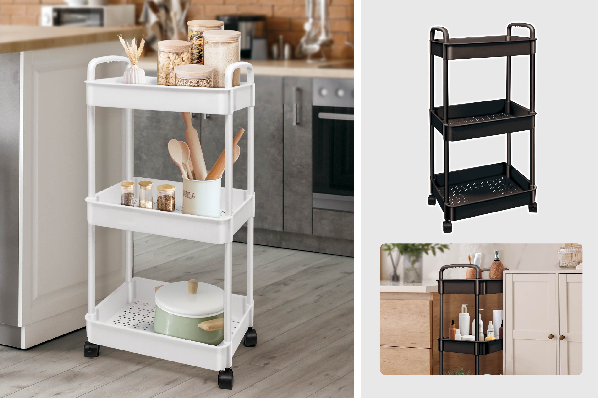 3段収納キャスターラック | 株式会社ハック