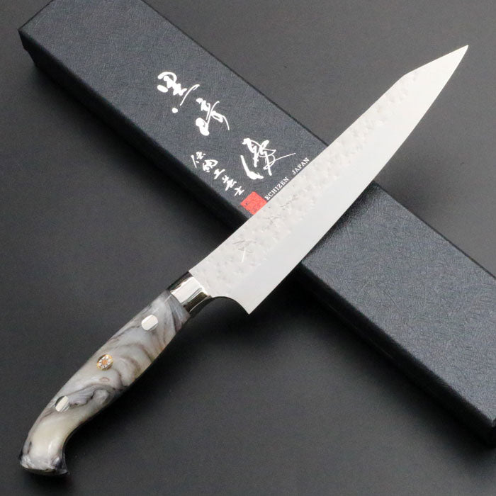 黒崎優 「閃光・鋭」ペティナイフ 150mm ホワイト＆ブラック アクリル