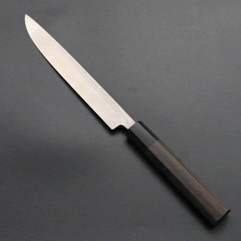 北岡英雄 墨流し 松葉 包丁 6寸 紫檀八角柄 – HAGAKURE