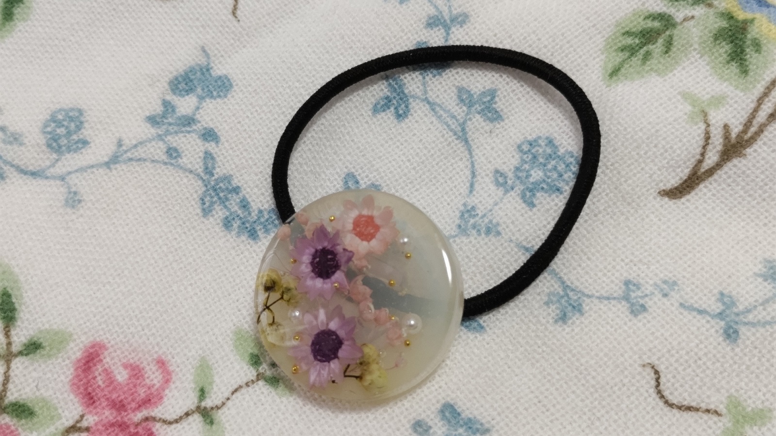 レジン)ドライフラワーのヘアゴムの作り方|スターフラワーかわいい