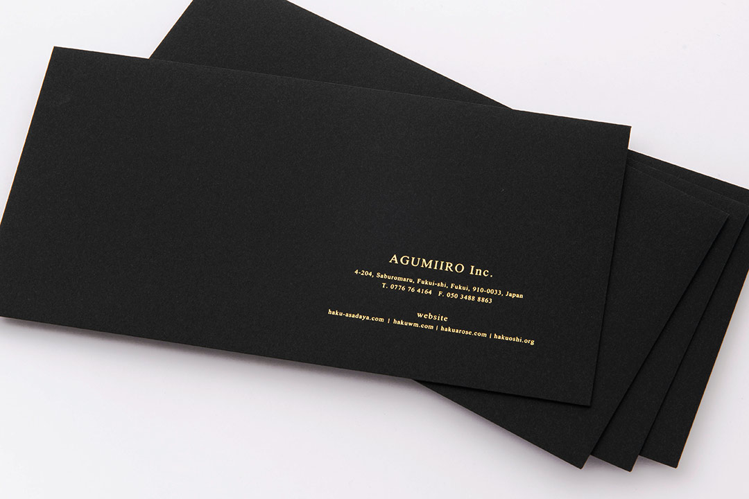 黒《長3カマス封筒》 / 箔押し専門店 あさだ屋