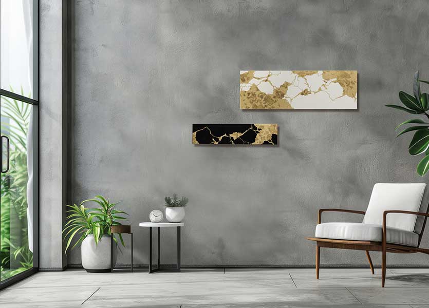 箔一 hakuichi 金箔 金沢箔 金沢 工芸品 金継ぎ アートパネル 白｜金箔