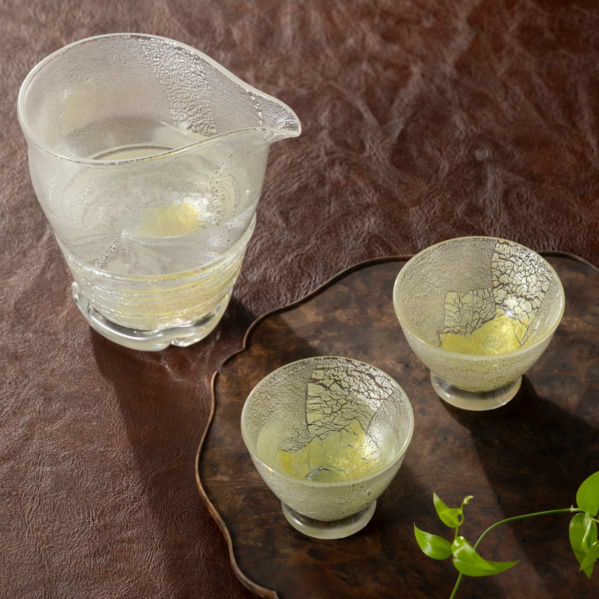 箔一 hakuichi 金箔 金沢箔 金沢 工芸品 彩華 酒器セット（銀）｜銀澄