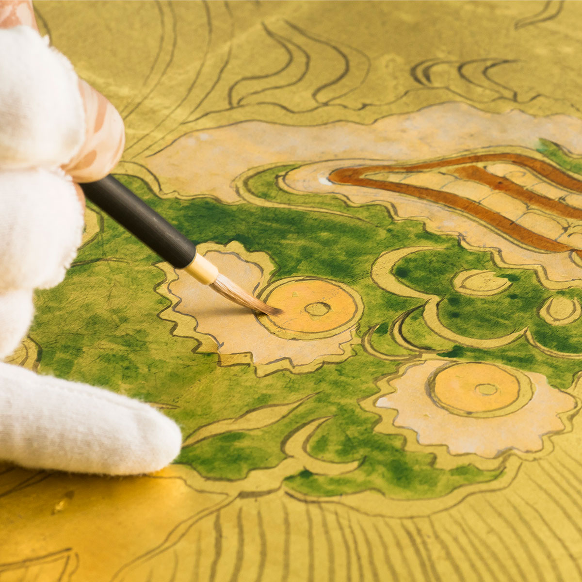 箔一 hakuichi 金箔 金沢箔 金沢 工芸品 二曲一双屏風 風神雷神