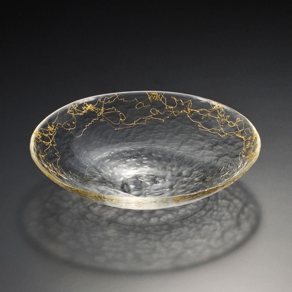 箔一 hakuichi 金箔 金沢箔 金沢 工芸品 金糸 ガラスボウル (L) ゴールド