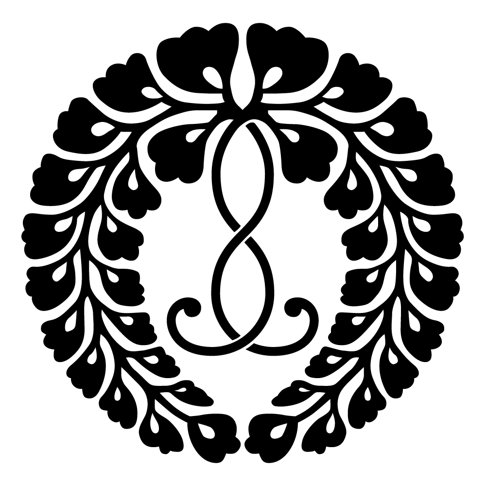 家紋「六条藤」のフリー画像(背景透過)とベクター素材(eps)｜家紋eps