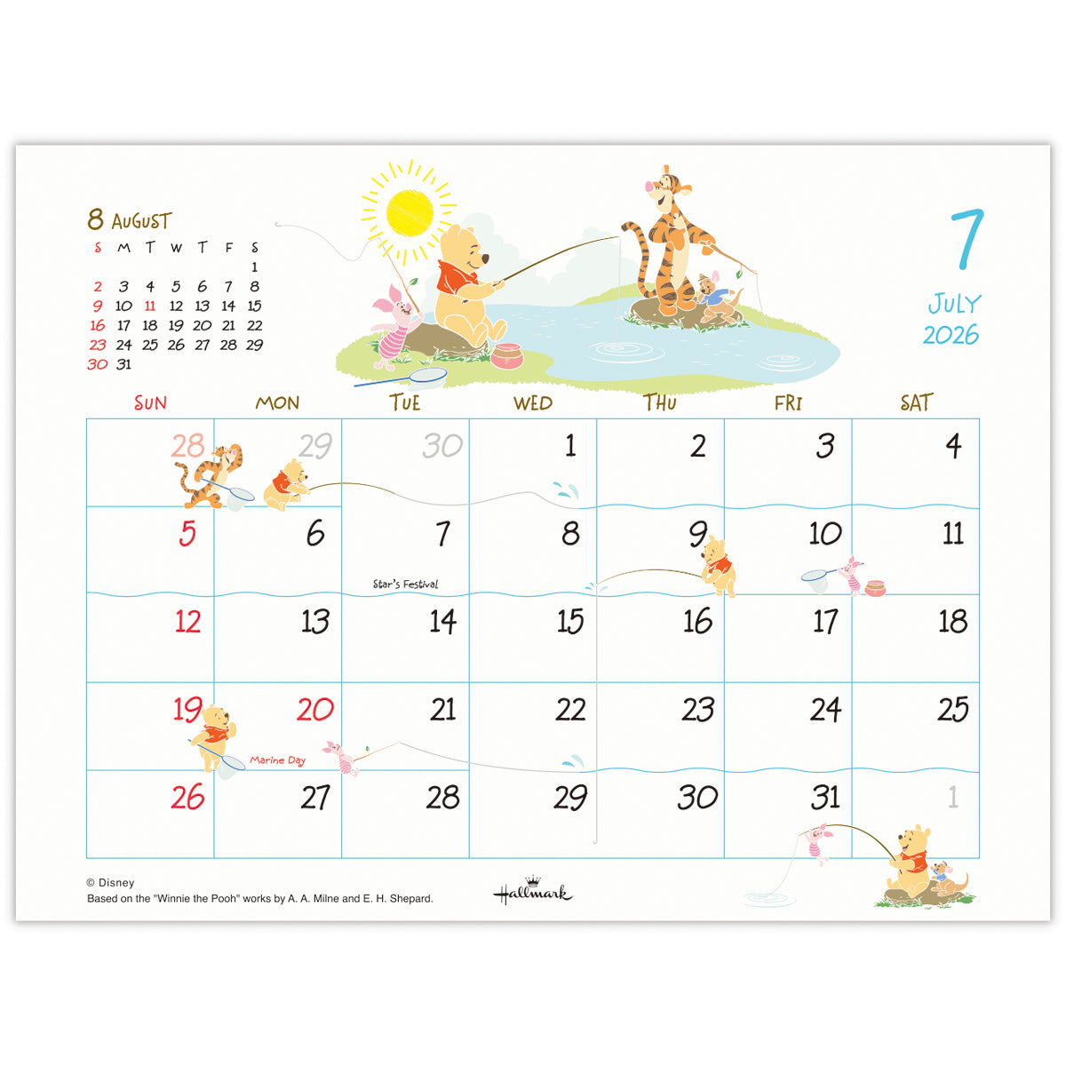 ディズニー くまのプーさん【卓上カレンダー 2026】日本ホールマークの