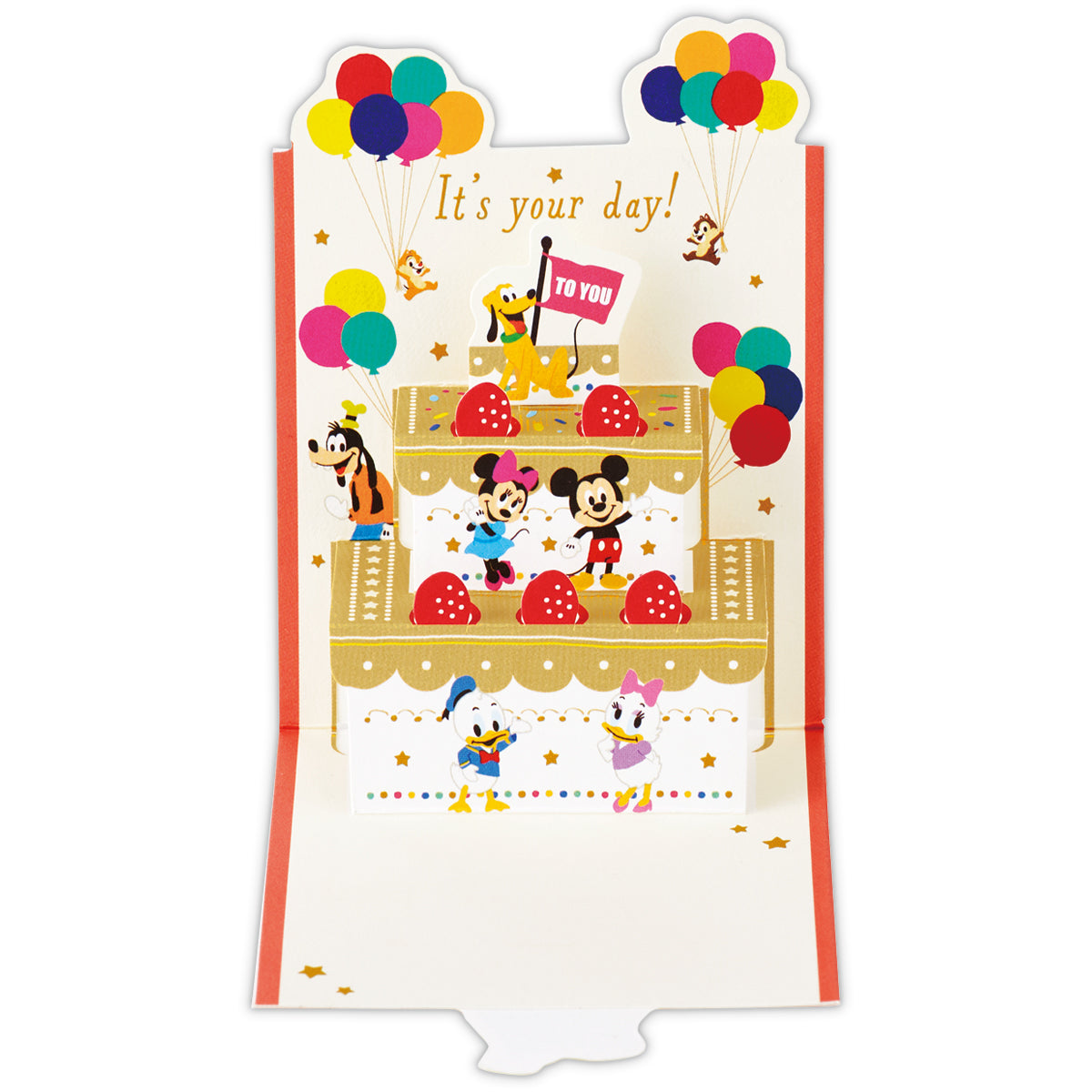 ディズニー ミッキー＆フレンズ ケーキ【誕生お祝い／ミニカード