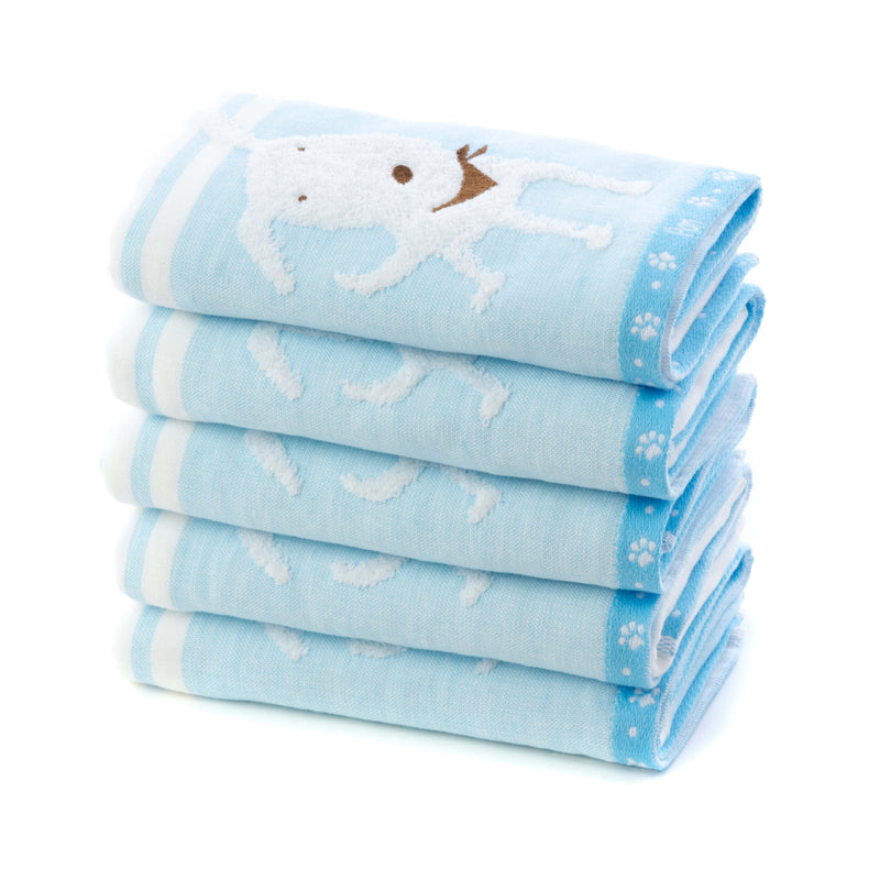 5枚セット PONちゃんガーゼ フェイスタオル ｜今治の老舗タオル