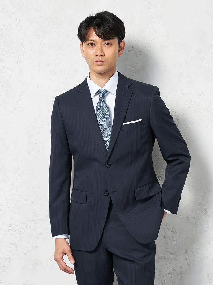 スーツ 2つボタン【WEB限定】4WAYストレッチ シャドウストライプ