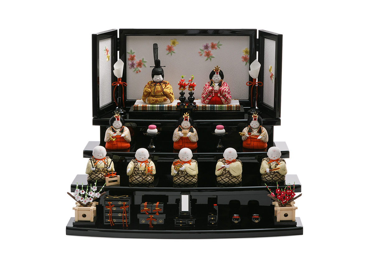 めぐみ雛 黒塗段飾り | 五色 雛人形・五月人形の原孝洲