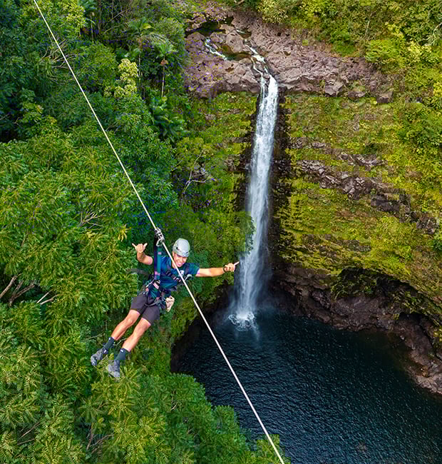 Hilo Shore Excursion: Zipline Tour with Cruise Ship Pickup