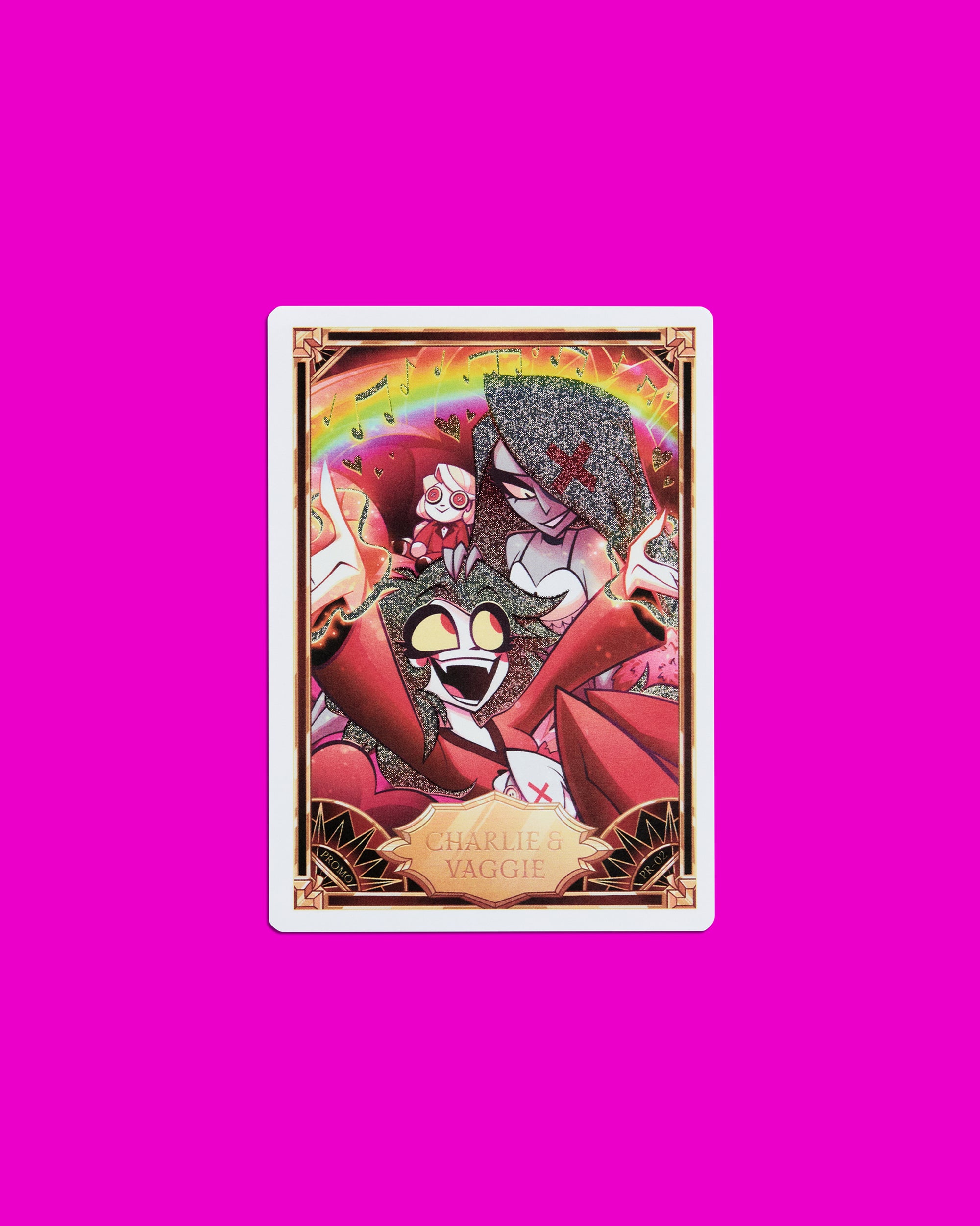 Hazbin Hotel Trading Cards Charlie & Vaggie Cracked Ice Promo Card
