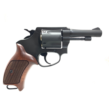 マルシン ポリスリボルバー 77ミリ銃身 Xカート ハーフチェッカー木製