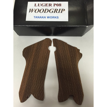 タナカワークス 木製グリップ ルガー P08 用（チェッカー） メール便