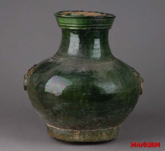 汉代绿釉陶壶-河南收藏网
