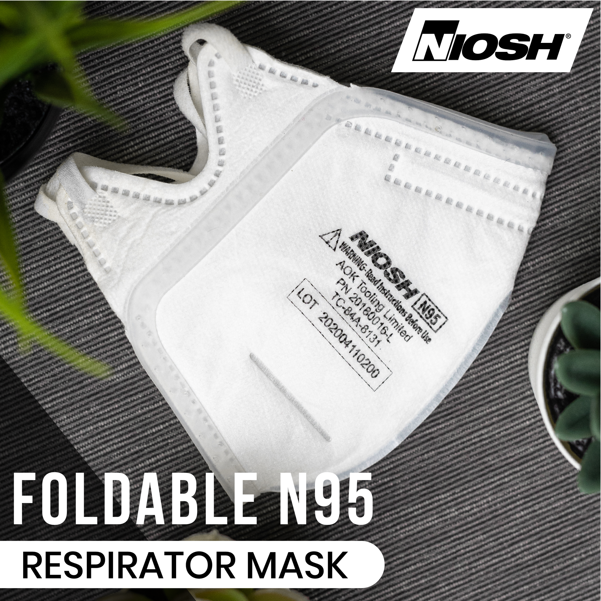 N95 Folding Mask - FDA Certified & NIOSH Approved - White – Healthify