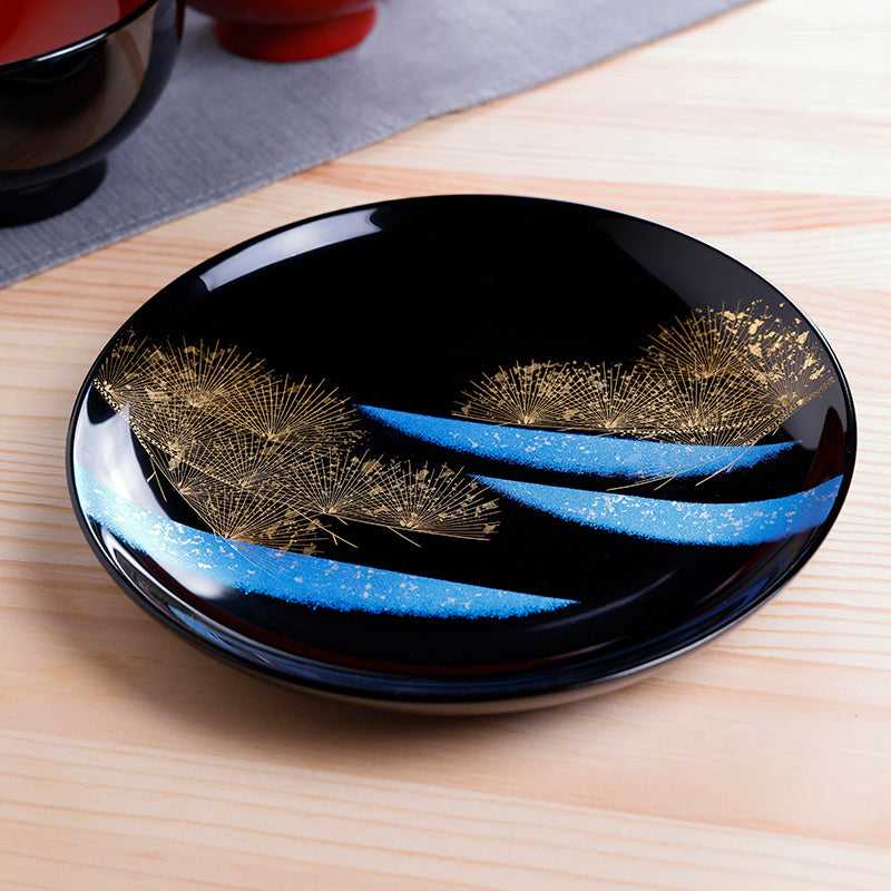 飾盛皿 青に松沈金〈大藤漆器店〉 – ハーベスト