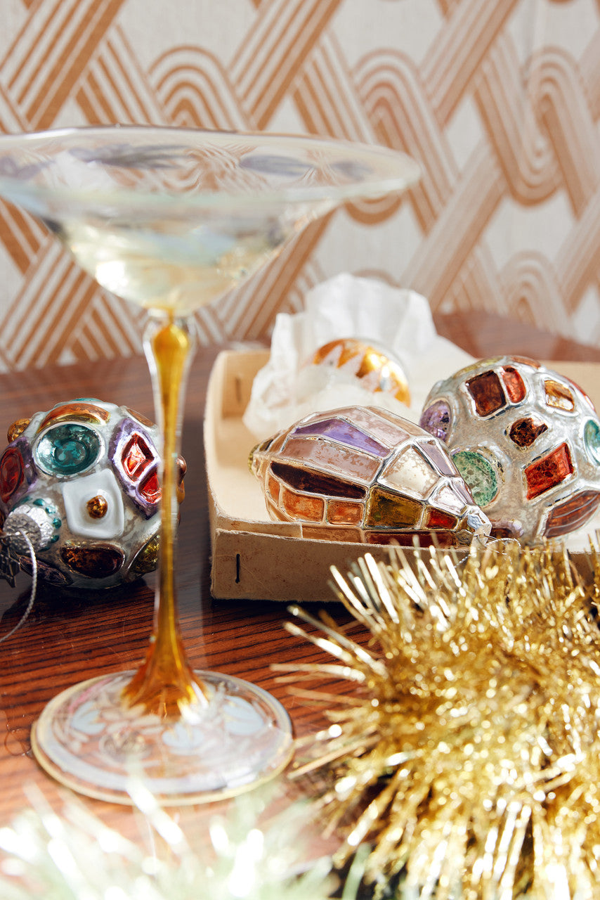 HKliving USA APH7002 Christmas ornament brutalist oval antique