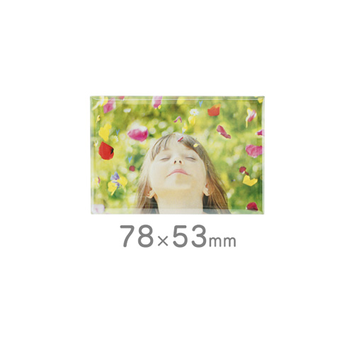 マグネット缶バッジ 長方形(シャープコーナー 78×53mm)【販促花子