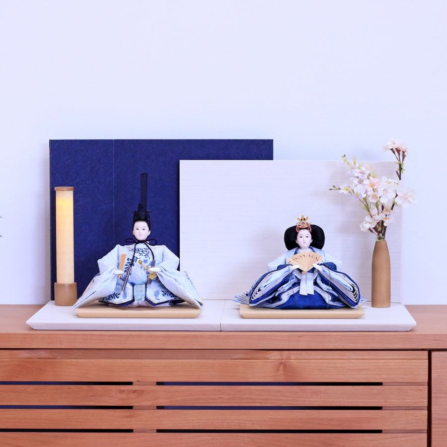 青色ブルーの同一カラートーンの雛人形【Flower Girl るか雛】ひな祭り