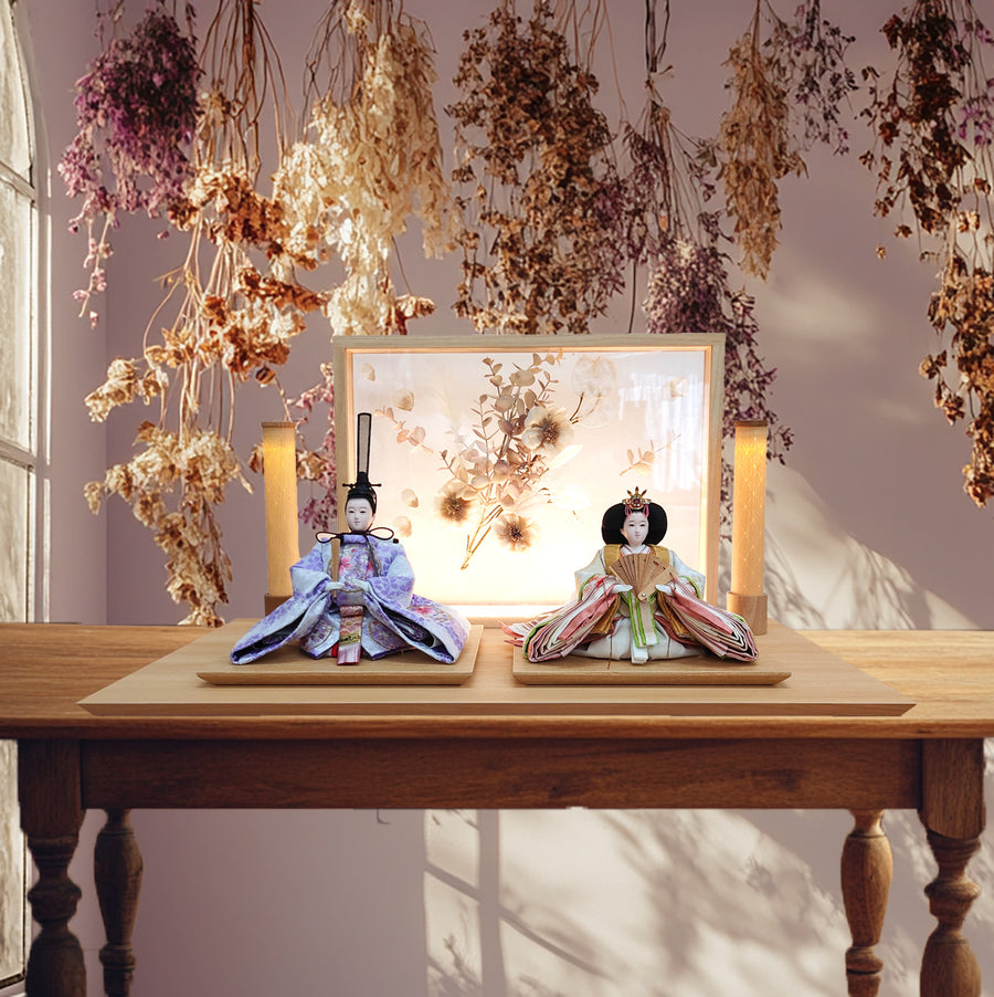 LED照明屏風！モダン 雛人形【Flower Girl Belle 咲菜雛】ひな祭りの