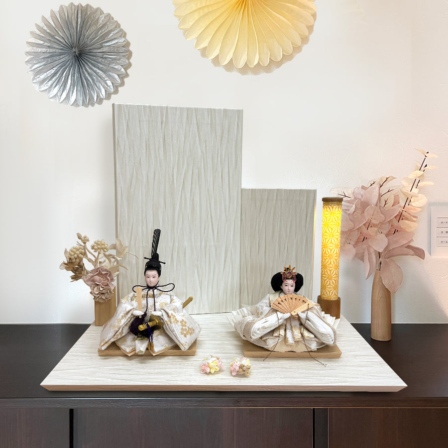 Flower Girl のあ雛｜親王飾り45cm｜刺繍が綺麗｜おしゃれなお顔