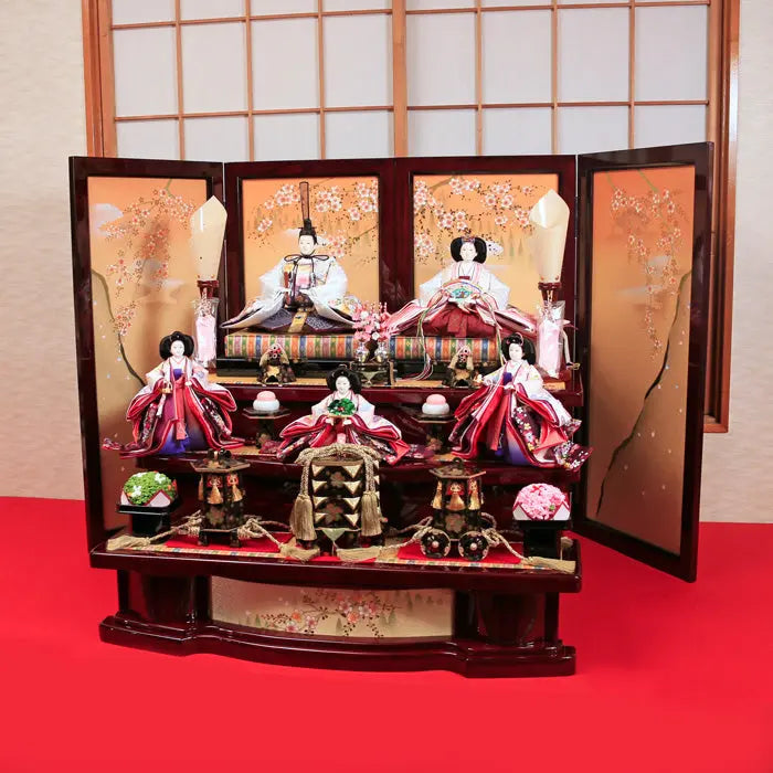 ゴージャス大きい最大迫力 デラックス3段飾り五人飾り【陽菜乃雛