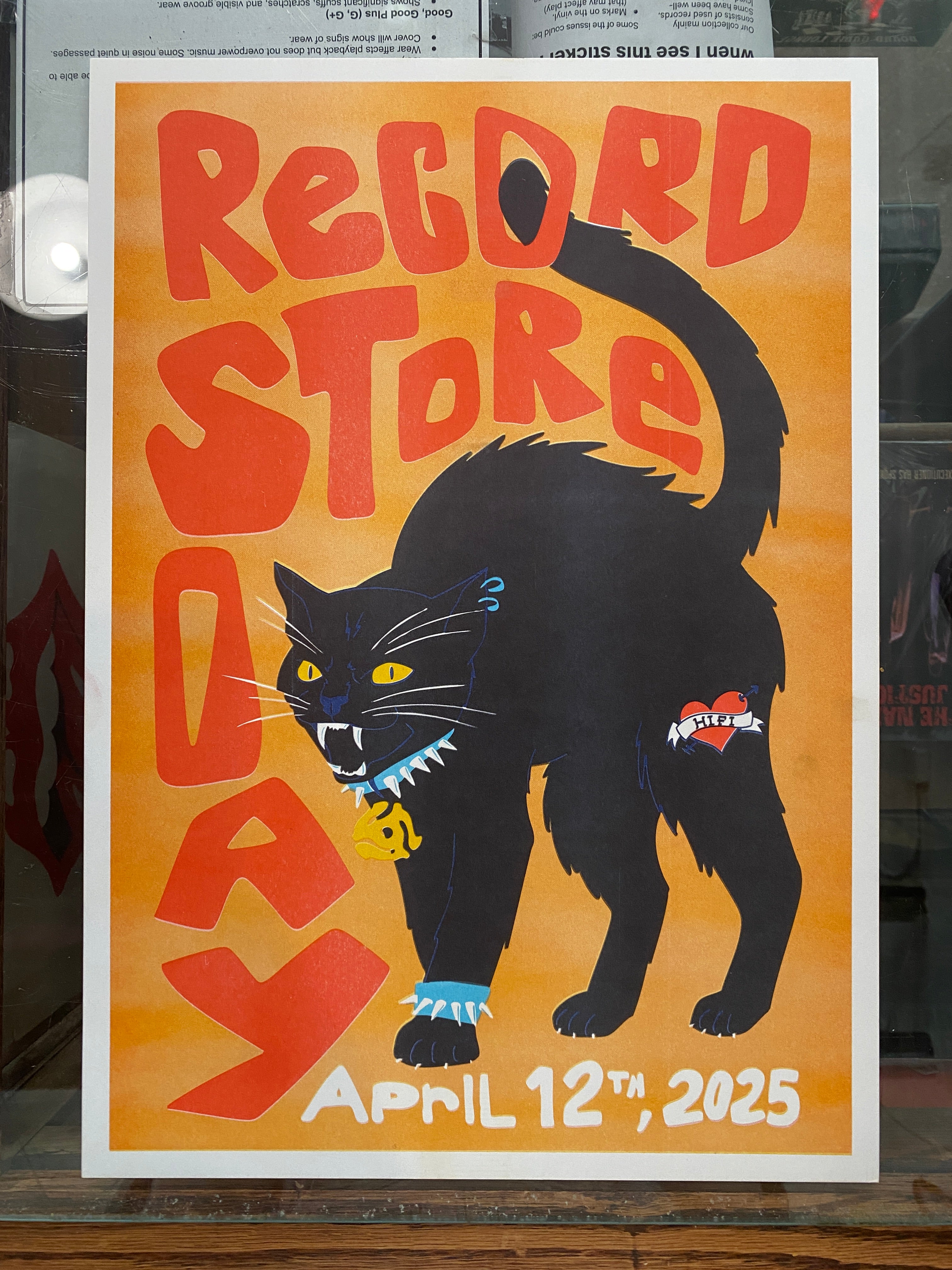 Limited Edition RSD 2025 Hifi Black Cat Risograph Poster – hifi