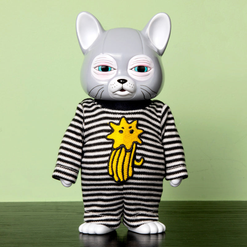 ニャンコのロンパース ボーダー – ボリス雑貨店