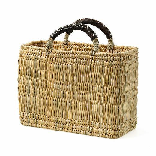 松野屋 | ストロー革手横長カゴ S | HIGHTIDE（ハイタイド）公式サイト