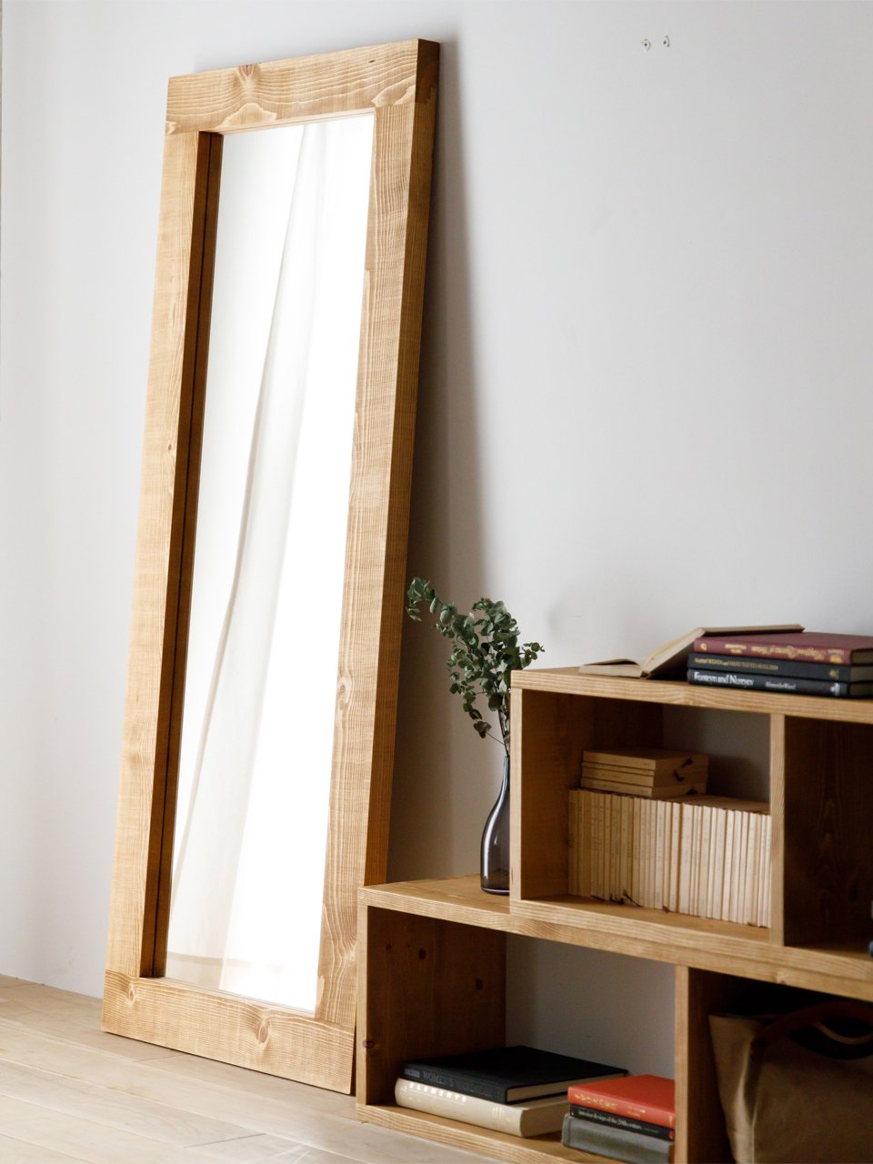 引越しに伴い値下げしてます】大塚家具 木製スタンドミラー 大きめ