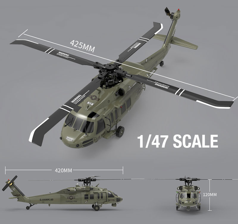 リアルスケールモデル全長420mmのビックサイズ「UH-60 Black Hawk」が