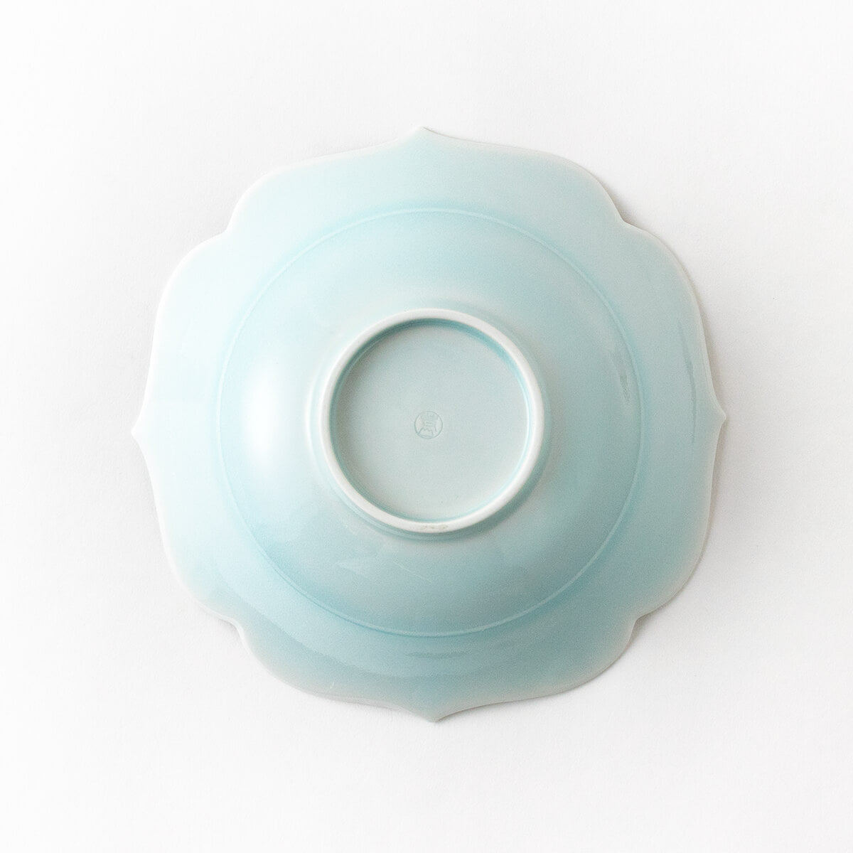 青白磁四方輪花6寸鉢