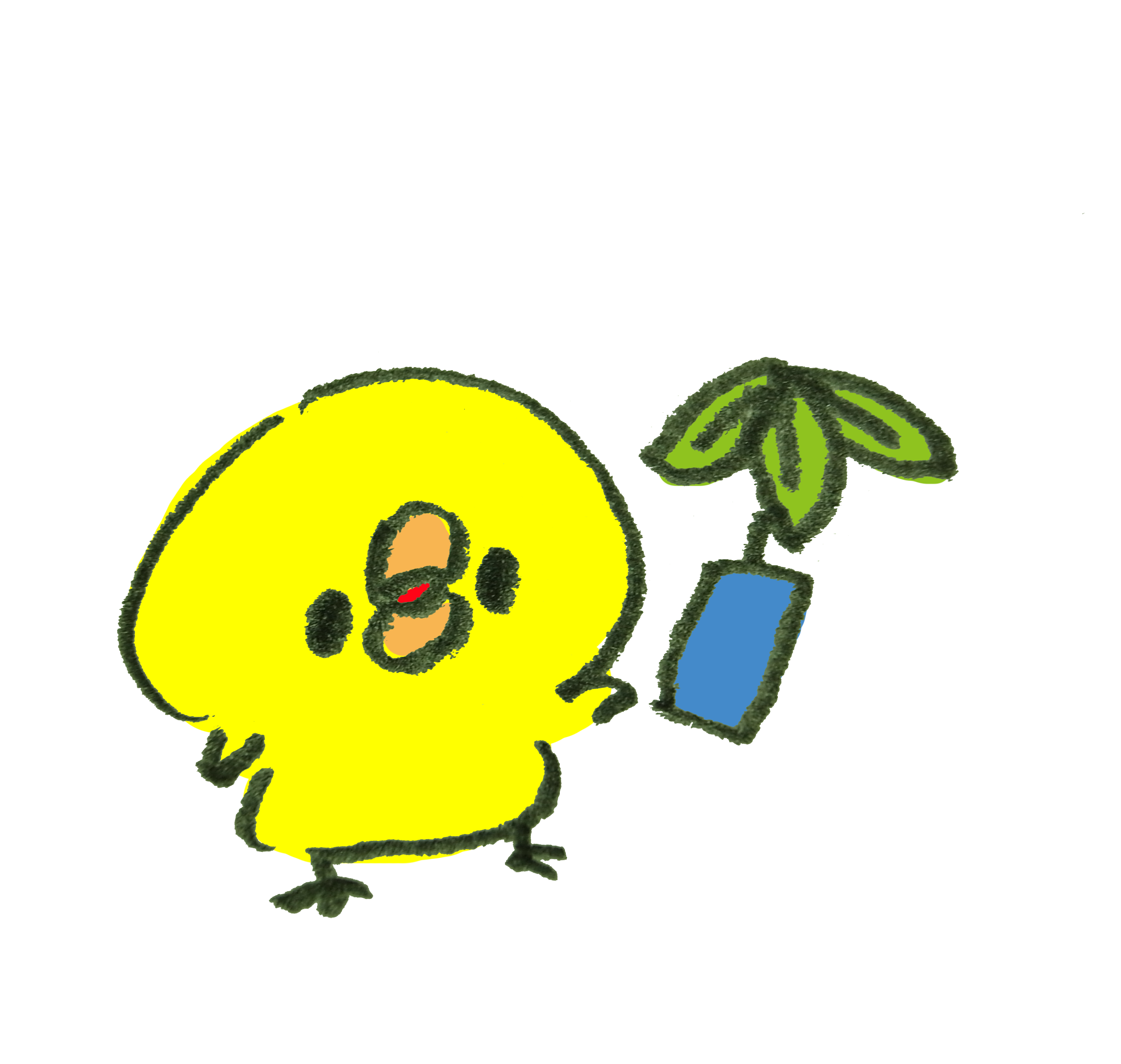 七夕の短冊をかけるひよこのイラスト | ゆるくてかわいい無料イラスト