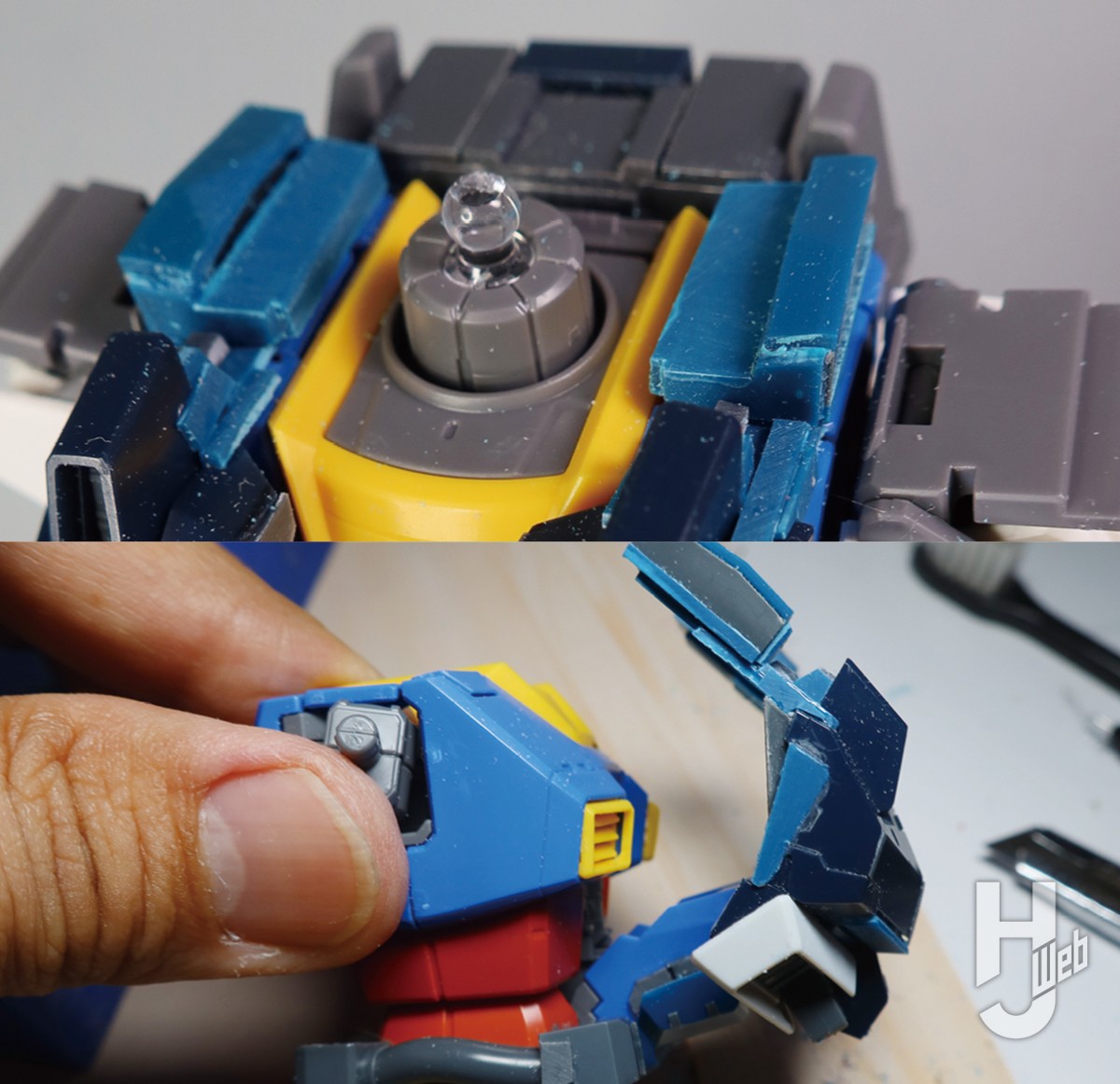 MGガンダム（THE ORIGIN版）×MGリゼル（隊長機）でオリジナル