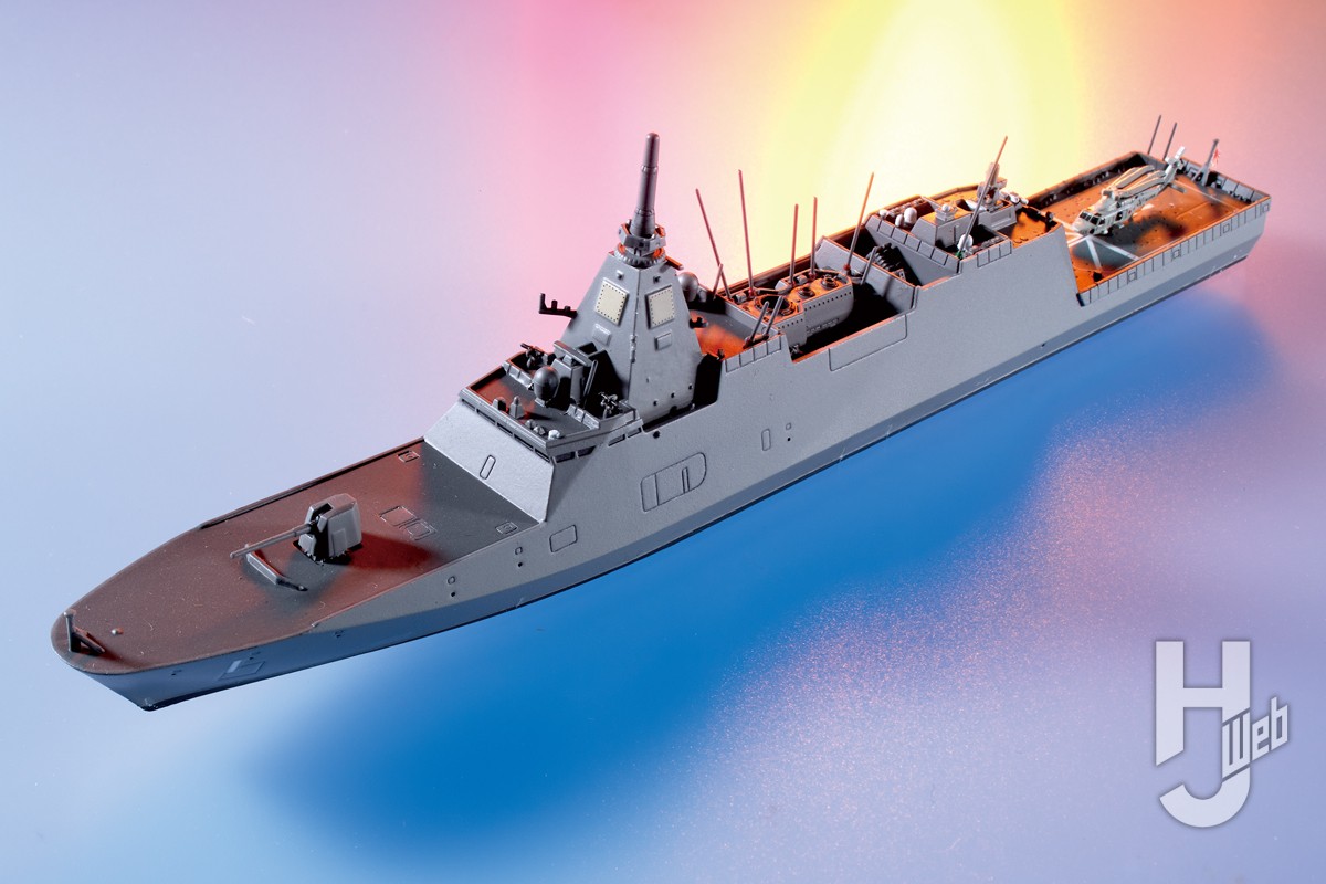 海自最新鋭艦である護衛艦FFM-1「もがみ」型がタミヤ1/700スケールで