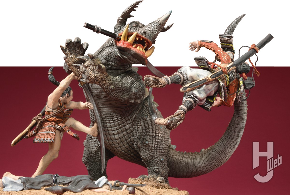 G-works怪獣ガレージキット注目アイテム 「恐龍狩～ネロンガ 対 村井強