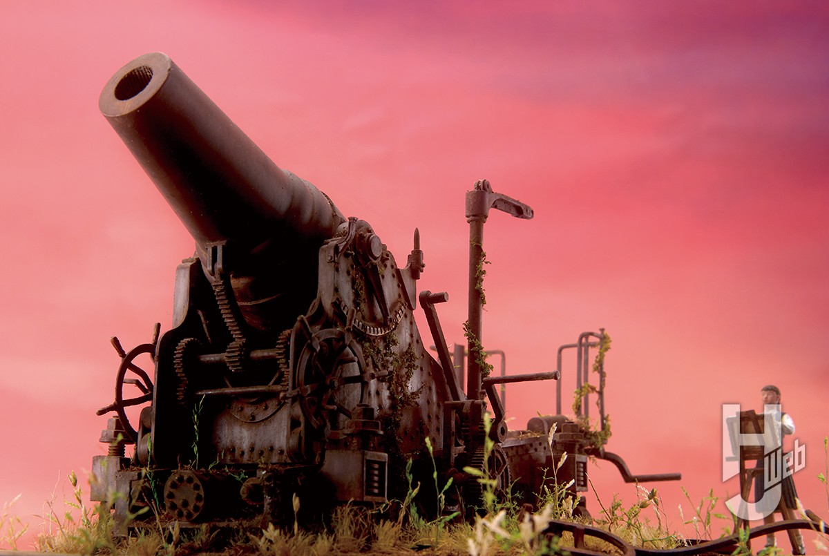 日露戦争の立役者「二十八糎榴弾砲」を新キットを使用して朽ち果てた