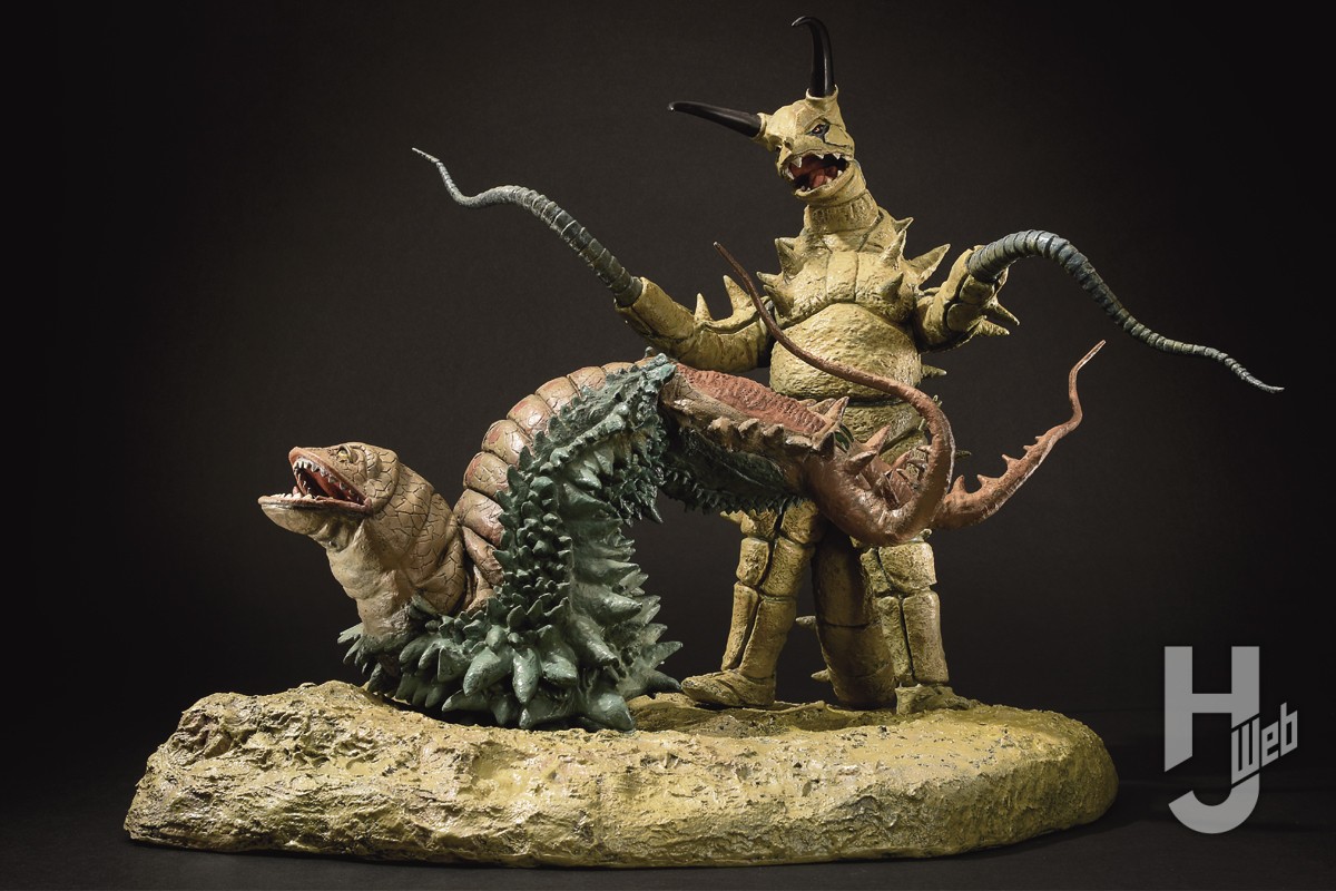 G-works怪獣ガレージキット注目アイテム 「恐龍狩～ネロンガ 対 村井強