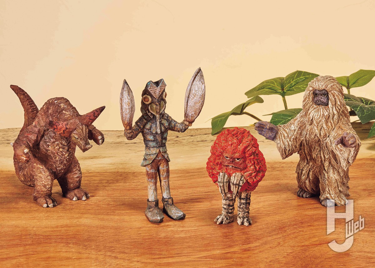 ウルトラ怪獣」が木彫り風のフィギュアに！いきもの大図鑑最新弾は