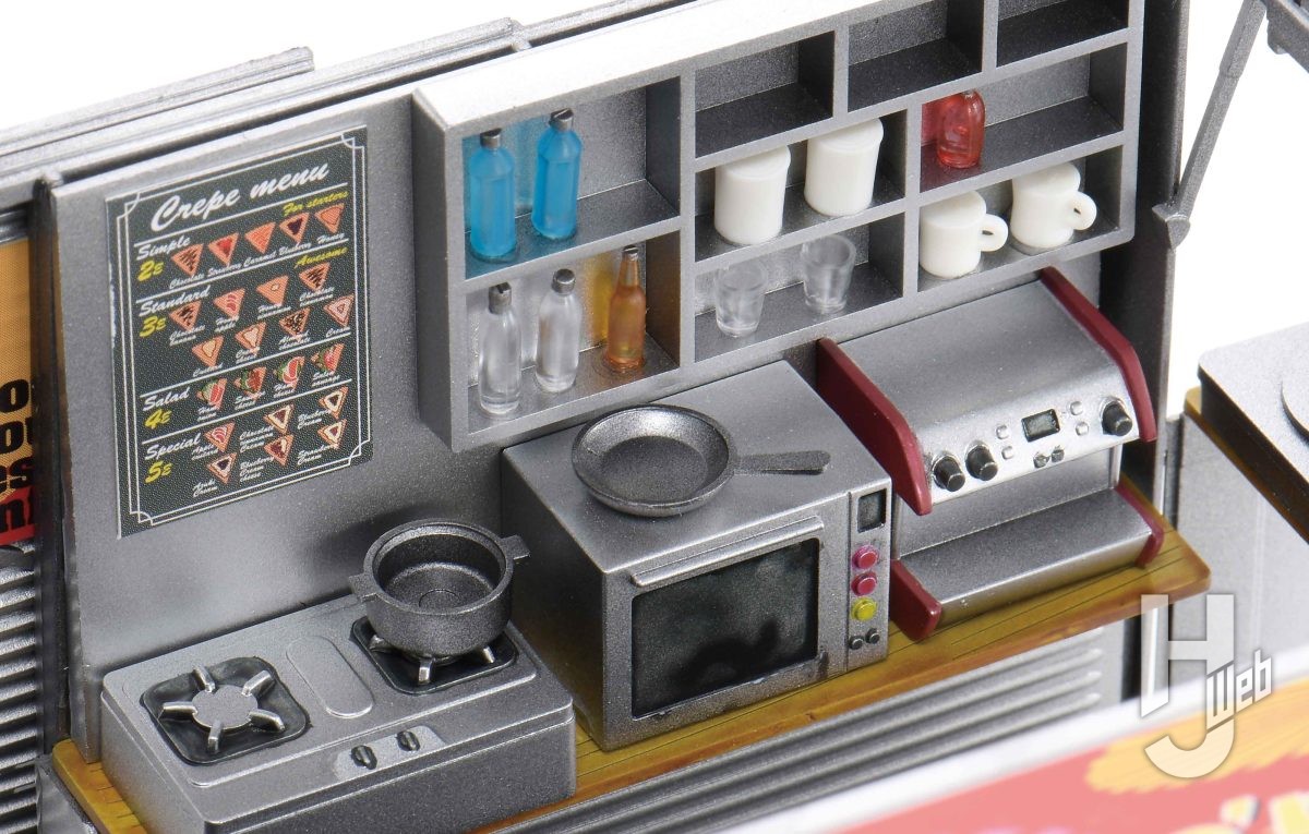 クレープを売ってるキッチンカーのミニチュアプラモを水性塗料で楽しく