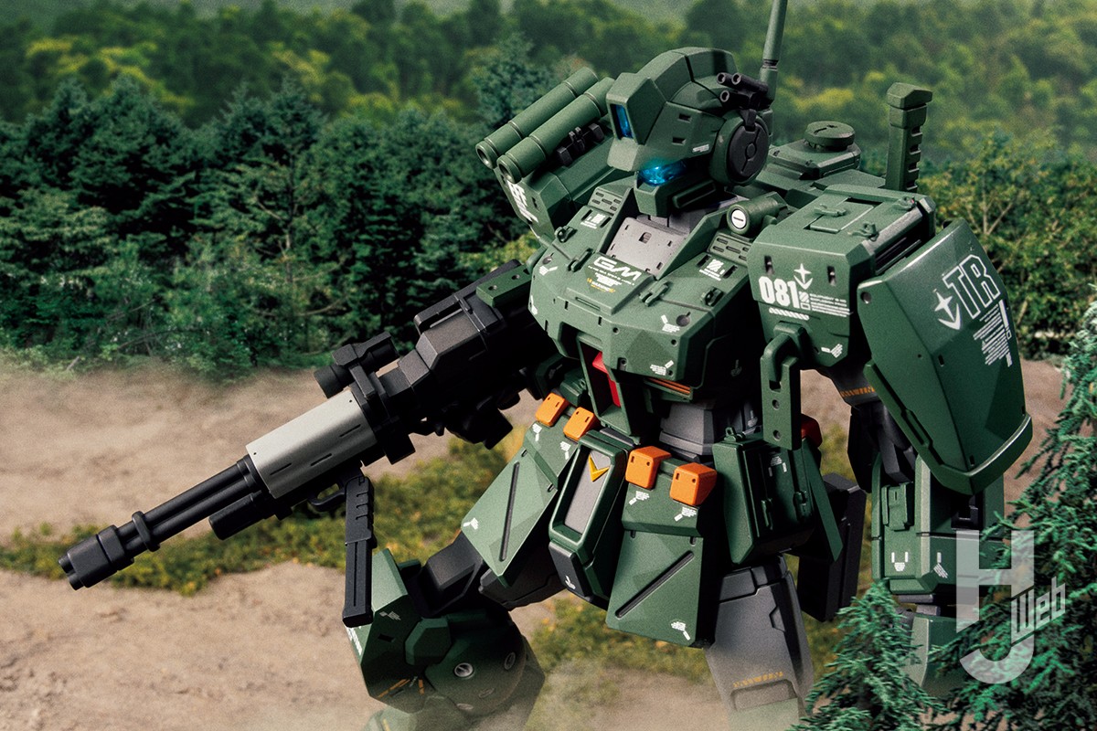 プレバン「HG ジム・スパルタン」をカメラアイの電飾と細部ディテール