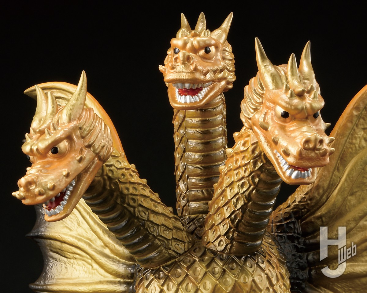 巨大ソフビ「グレートザウルス」にキングギドラ襲来！復刻版ゴジラと