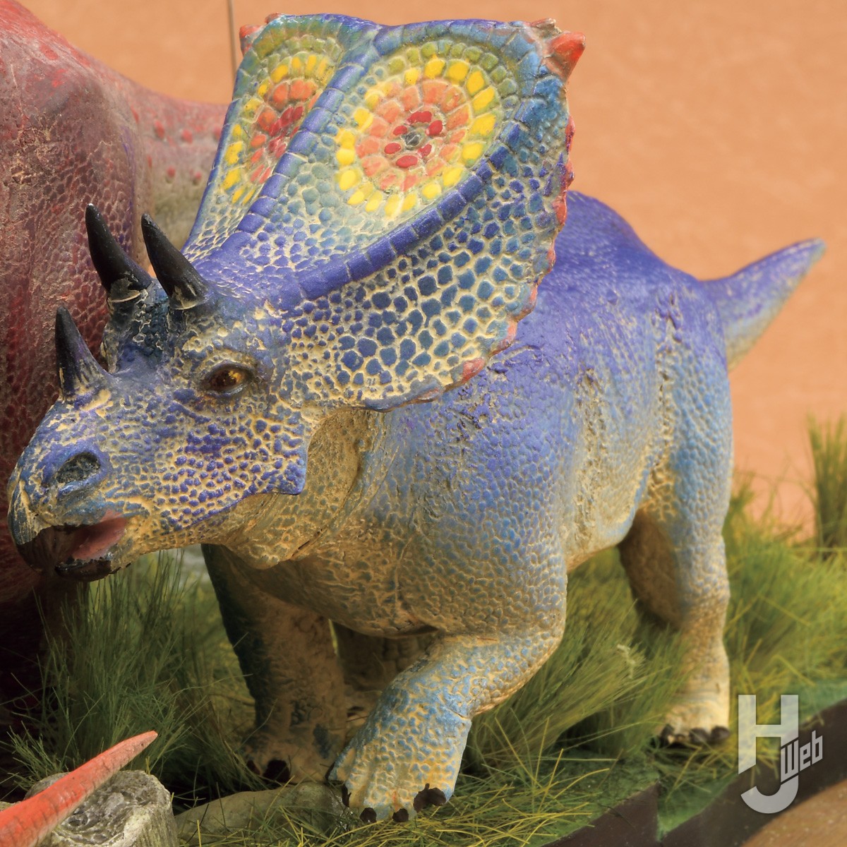 タミヤの恐竜シリーズを使用した高密度ディオラマ！白亜紀の草食恐竜が