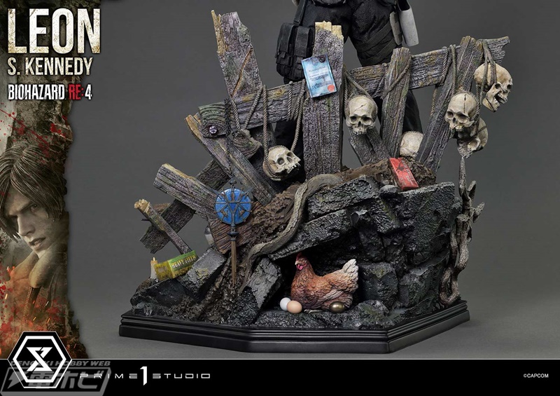 バイオハザード RE:4』レオンとチェーンソー男の1/4スケールスタチュー