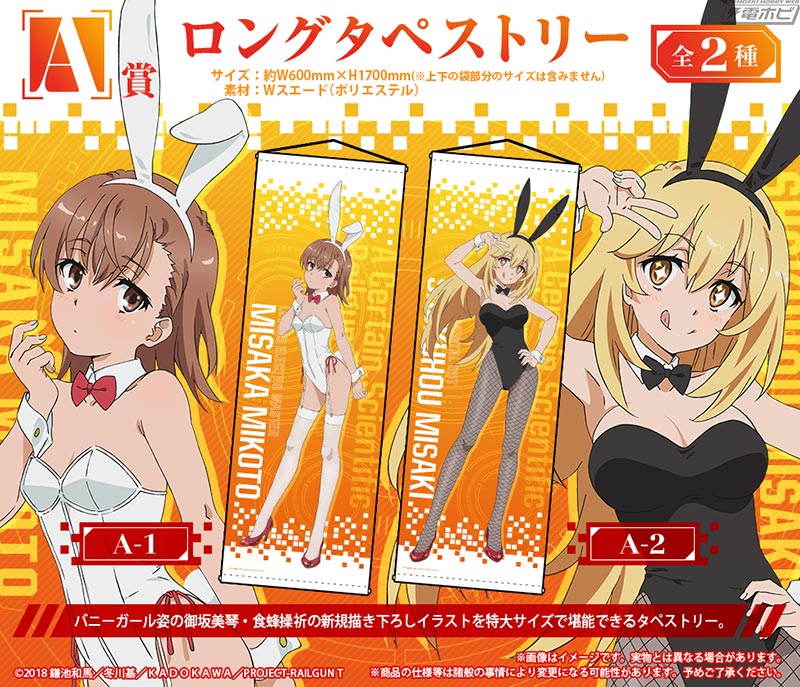 描き下ろしとなるバニーガール姿の御坂美琴・食蜂操祈のグッズが当たる