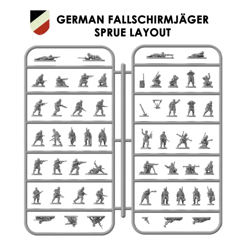 196 x WWII German FallschirmJager--1:144 scale (unpainted plastic
