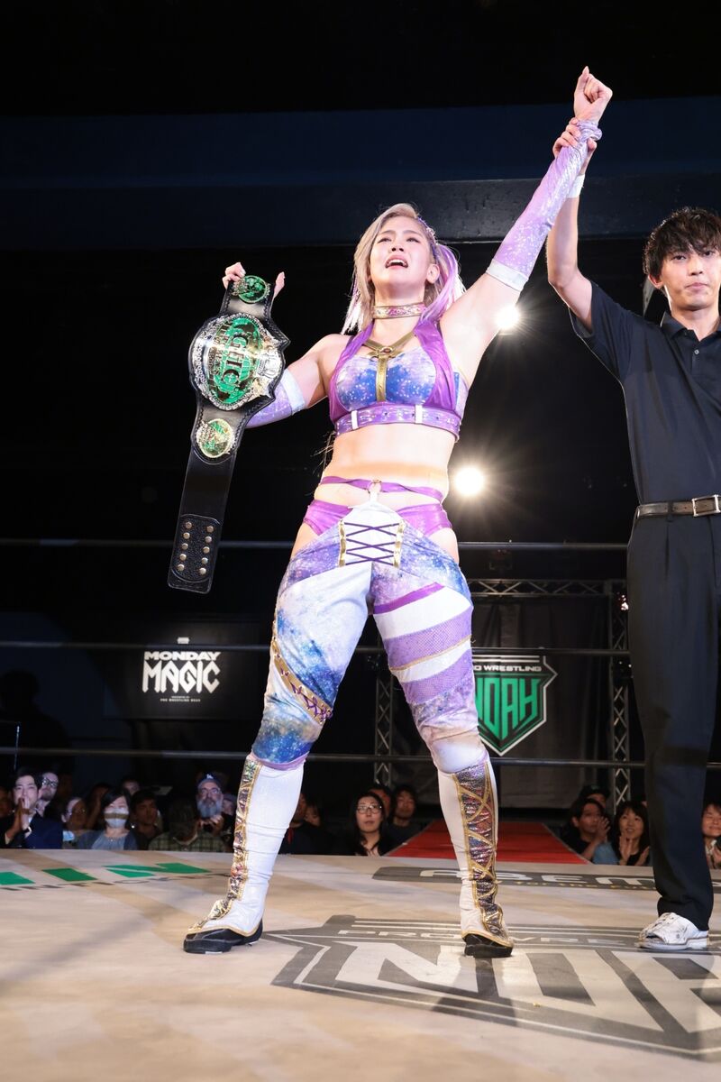 マリーゴールド」天麗皇希、初代「GHC女子王者」を奪取…「ベルトと