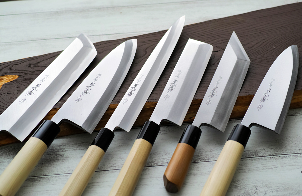 堺一文字光秀 白鋼 霞研 身卸し出刃包丁